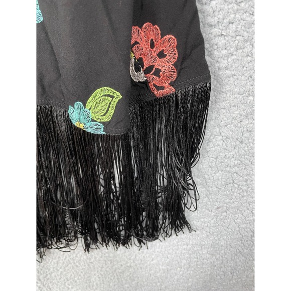 Torrid Womens Plus Size 2/3 Floral Fringe Floral Embroidered Kimono - Picture 8 of 10
